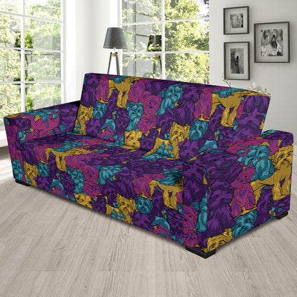 Yorkshire Terriers Print Design LKS3010 Sofa Slipcover