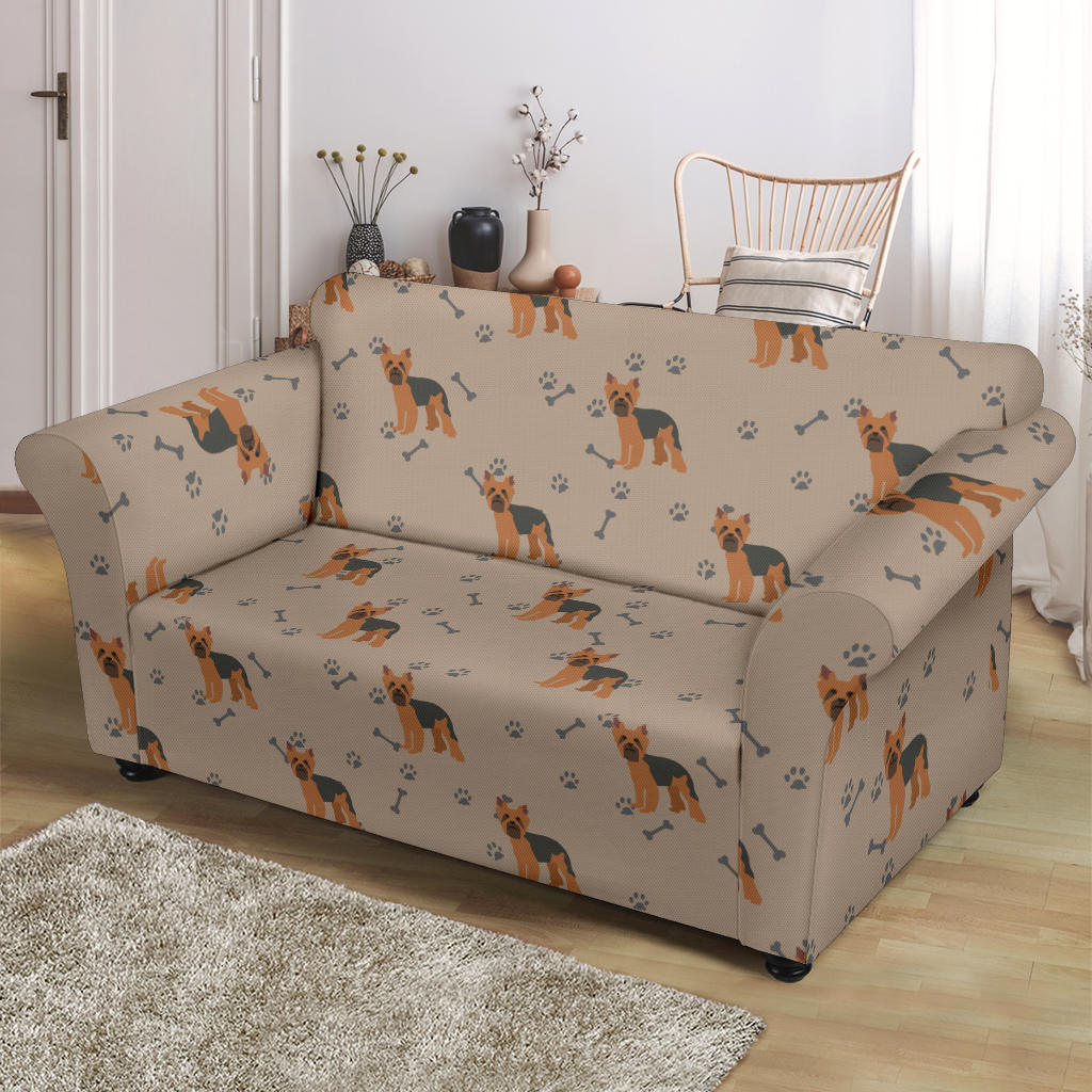 Yorkshire Terriers Print Design LKS305 Loveseat Couch Slipcover