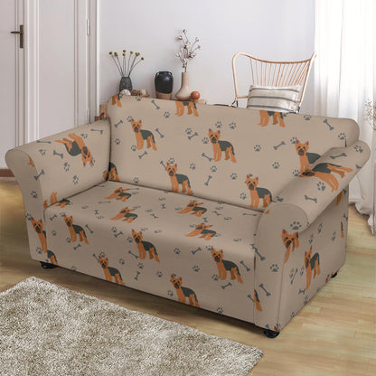 Yorkshire Terriers Print Design LKS305 Loveseat Couch Slipcover