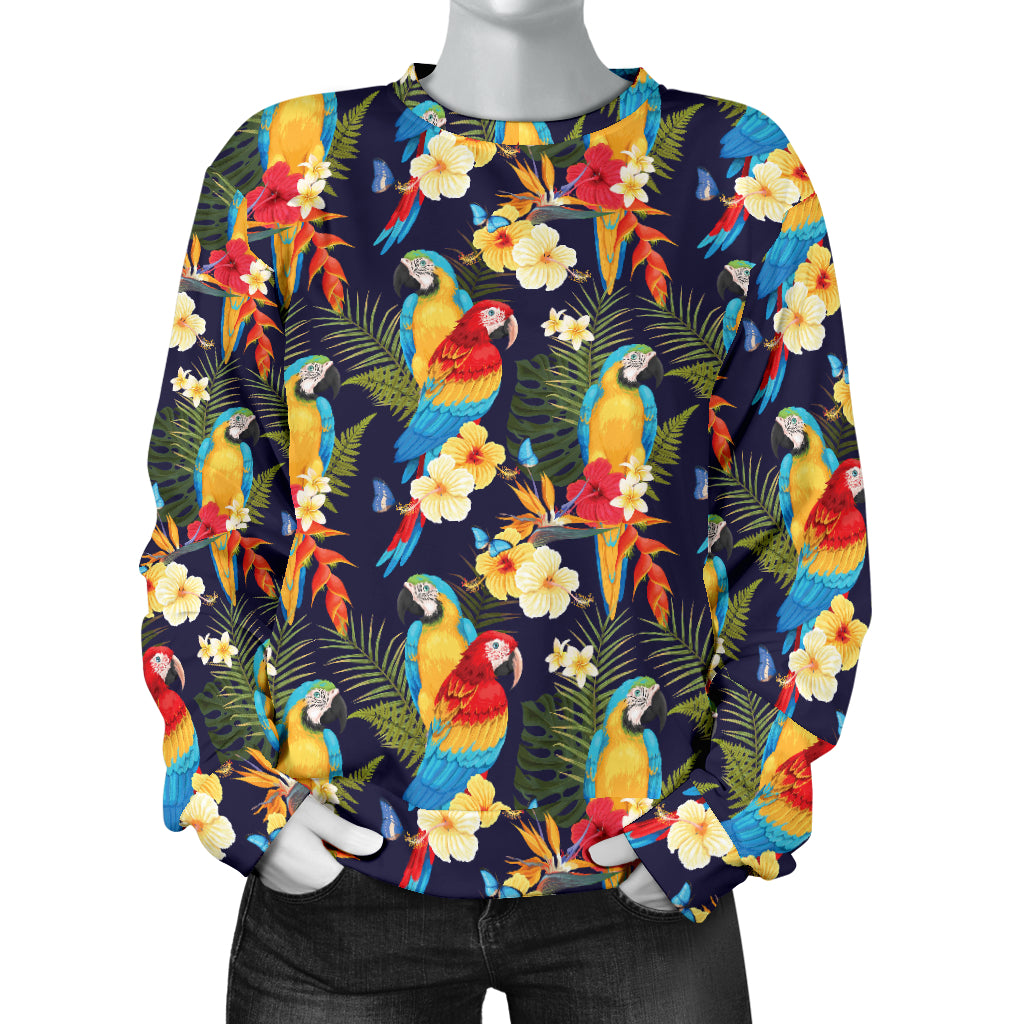 Parrot Themed Design Women Long Sleeve Sweatshirt