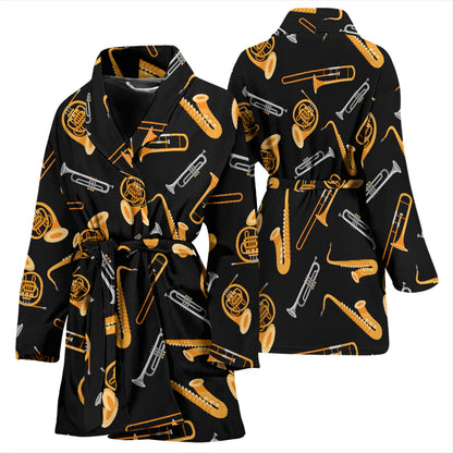 Saxophone Print Design LKS403 Women Bathrobe