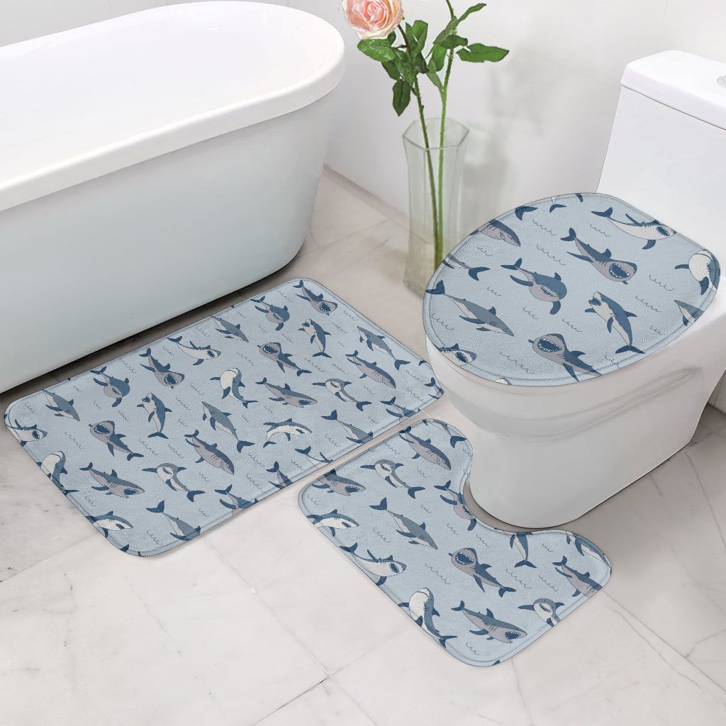 Shark Print Design LKS304 Bathroom Mat Set