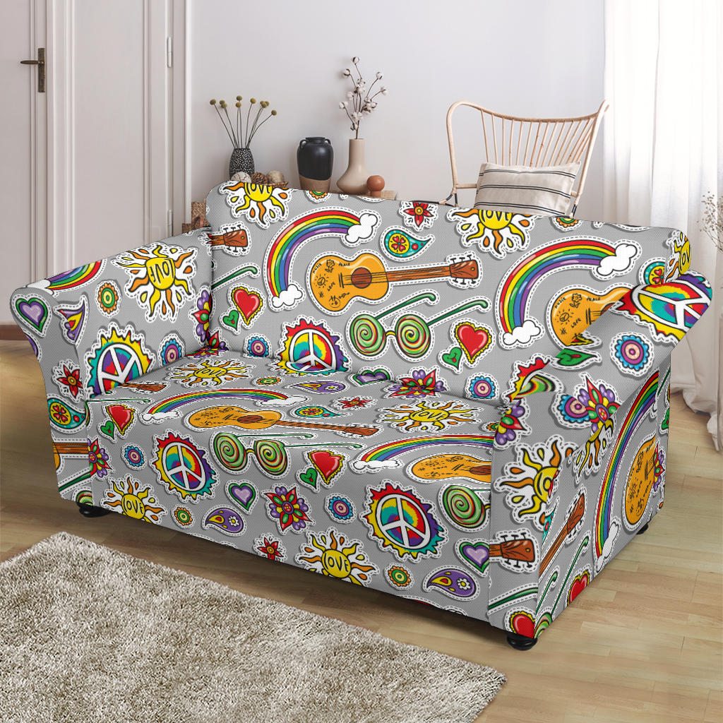 Hippie Print Design LKS306 Loveseat Couch Slipcover