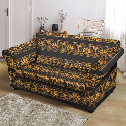 Ancient Greek Print Design LKS303 Loveseat Couch Slipcover