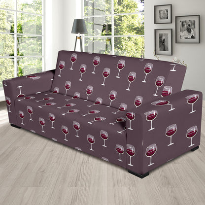 Wine Glass Pattern Print Design LKS305 Sofa Slipcover