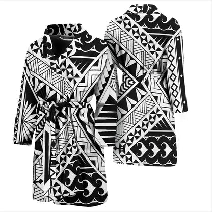 Samoan Tattoo Style Print Design LKS307 Men Bathrobe