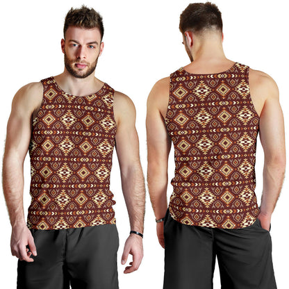 Navajo Native Color Print Pattern Men Tank Top