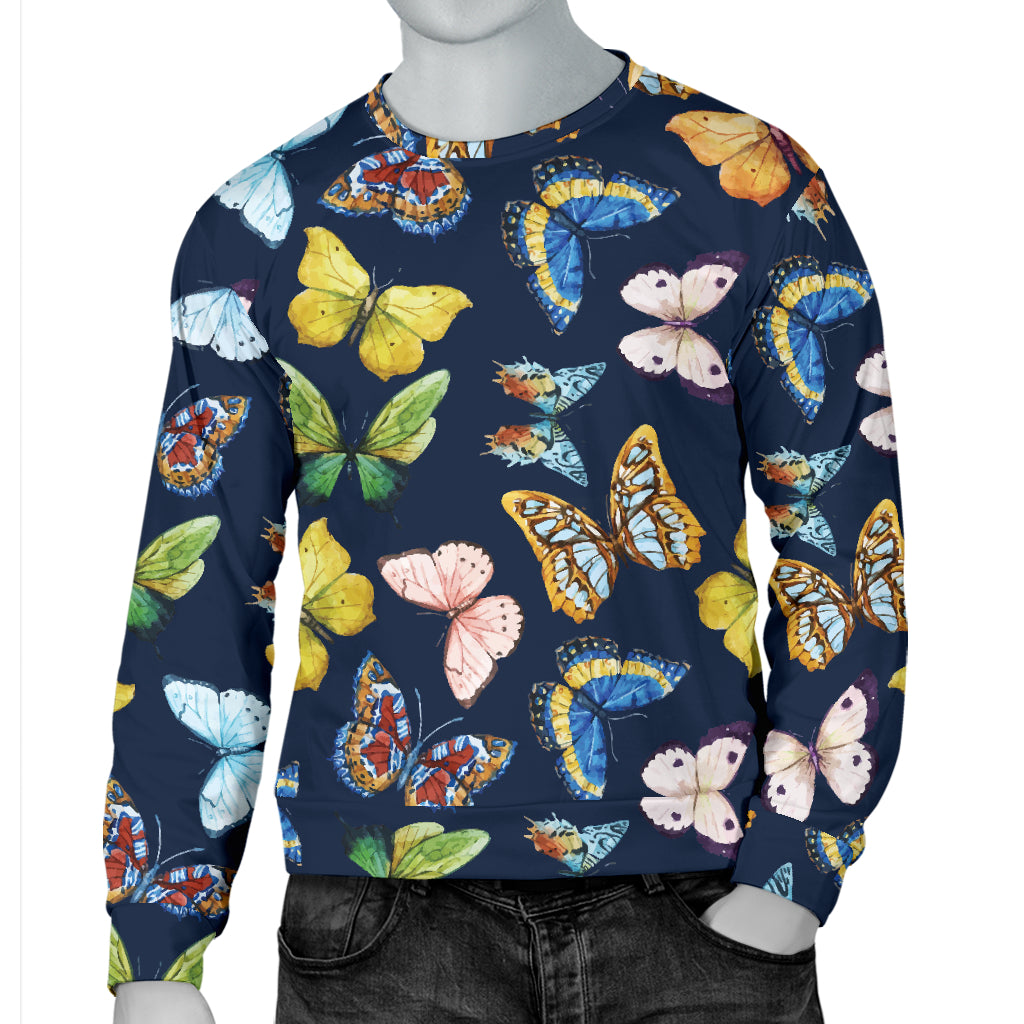 Butterfly Beautiful Print Pattern Men Long Sleeve Sweatshirt