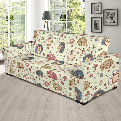 Hedgehog Cute Pattern Print Design 01 Sofa Slipcover