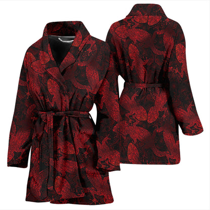 Gecko Pattern Print Design 04 Women Bathrobe