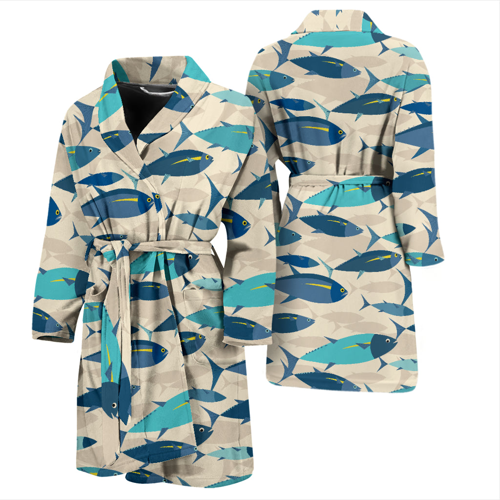 Tuna Fish Print Design LKS302 Men Bathrobe