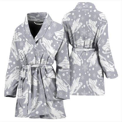 Snowmobile Print Design LKS302 Women Bathrobe