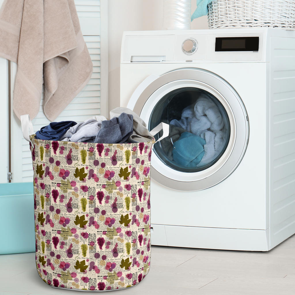 Wine Style Design Print Laundry Basket