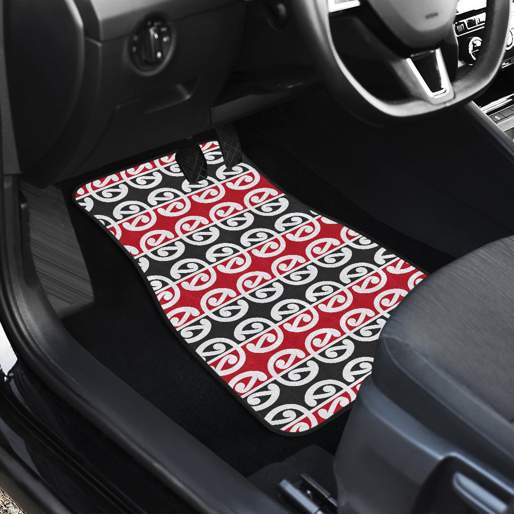 Maori Classic Themed Design Print Car Floor Mats Front Back