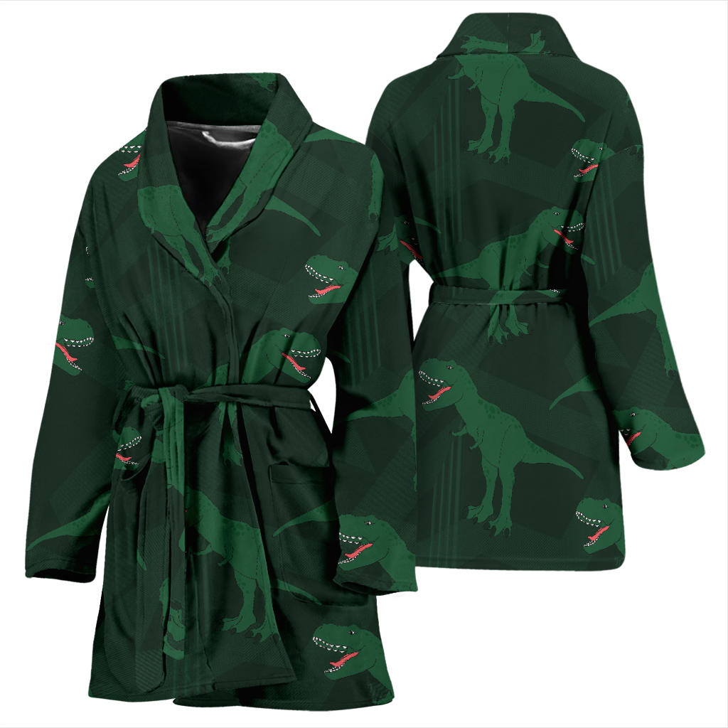 T Rex Pattern Print Design A06 Women Bathrobe