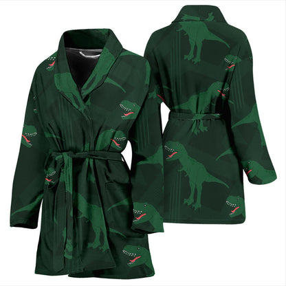 T Rex Pattern Print Design A06 Women Bathrobe