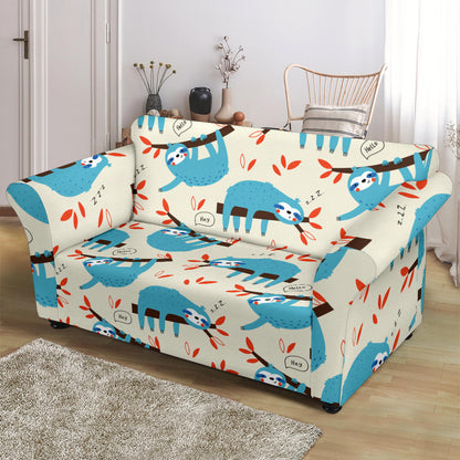 Sloth Print Design LKS3011 Loveseat Couch Slipcover