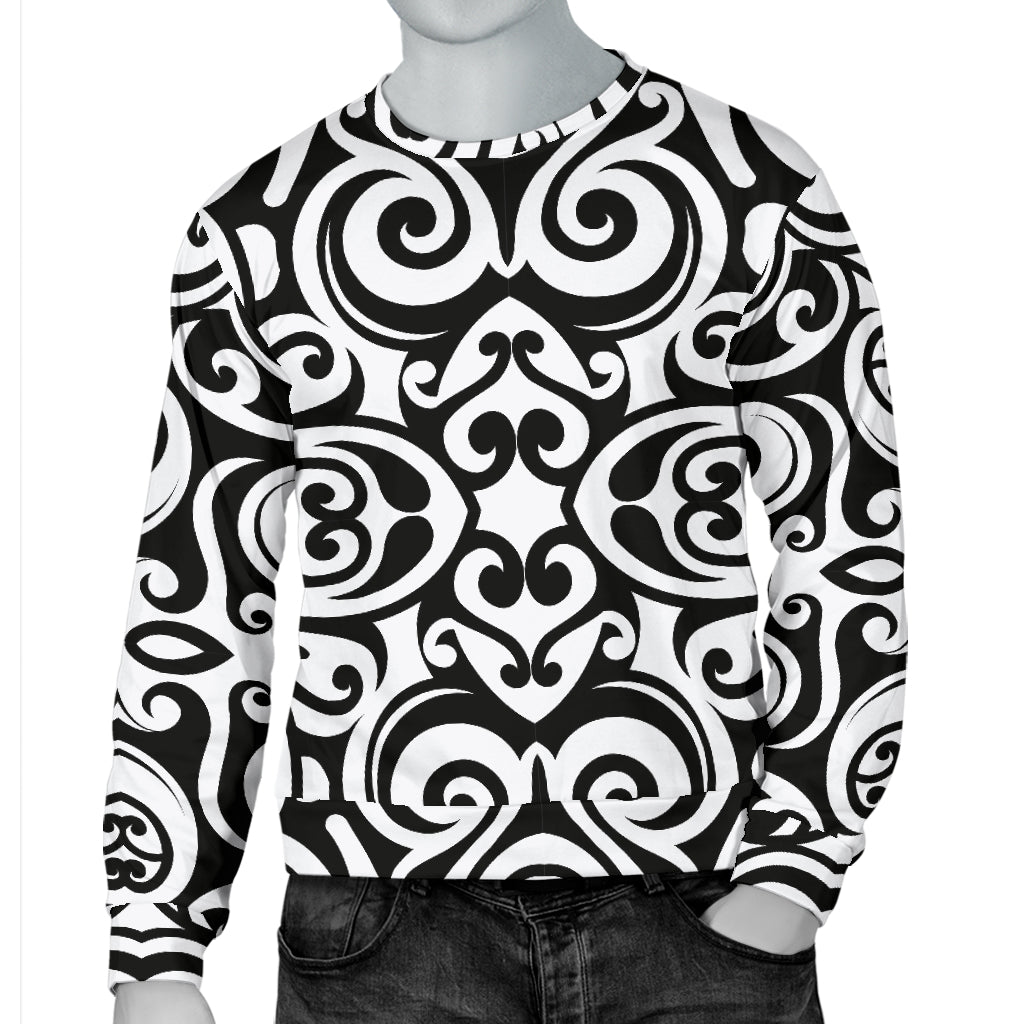 Polynesian Tattoo Pattern Men Long Sleeve Sweatshirt