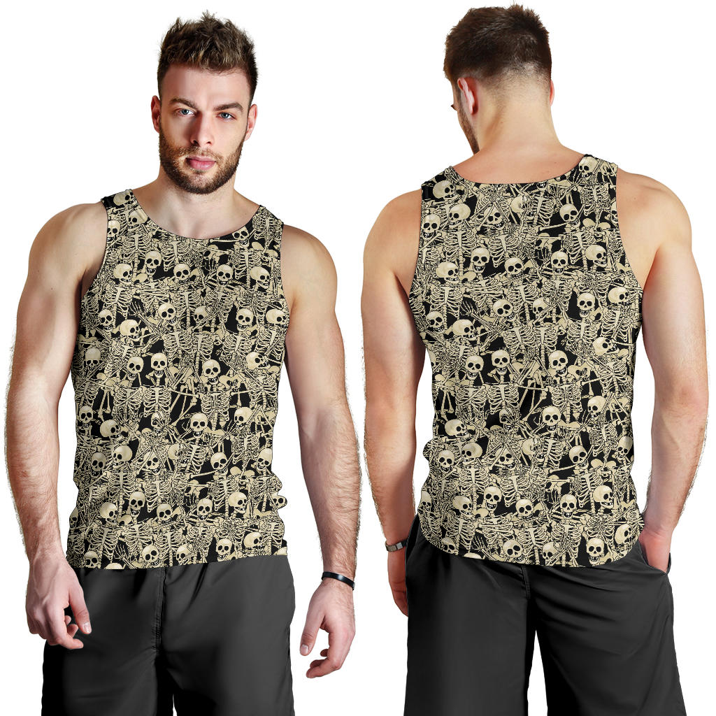 Skeleton Design Print Men Tank Top