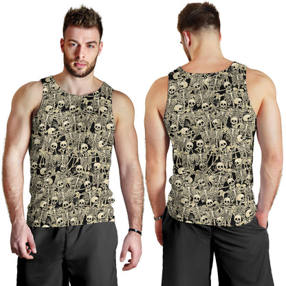 Skeleton Design Print Men Tank Top