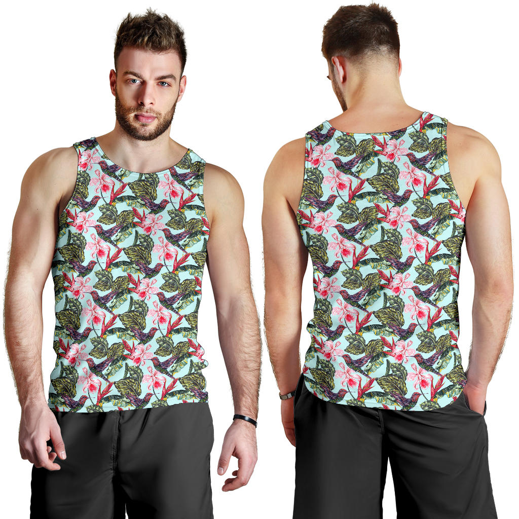 Hummingbird Cute Themed Print Men Tank Top