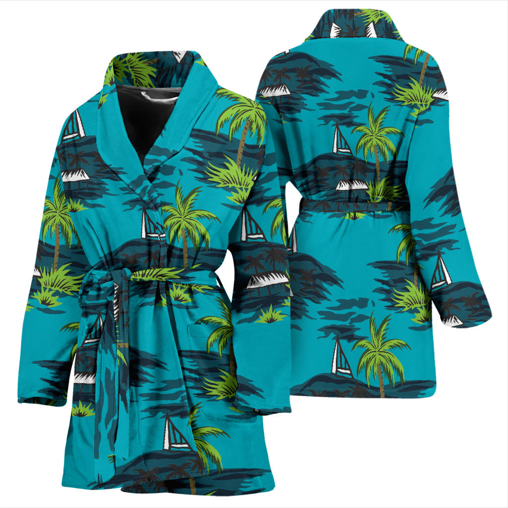 Pacific island Pattern Print Design A01 Women Bathrobe