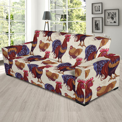 Rooster Pattern Print Design A03 Sofa Slipcover