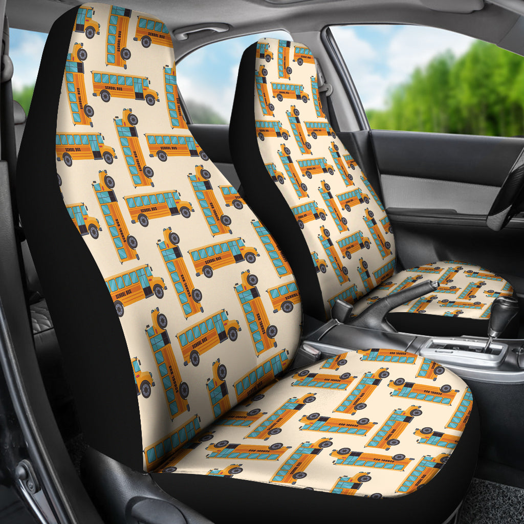 School Bus Print Design LKS305 Car Seat Covers