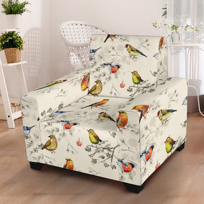 Bird Watercolor Design Pattern Armchair Slipcover