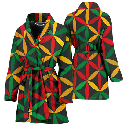 Rasta Pattern Print Design A04 Women Bathrobe
