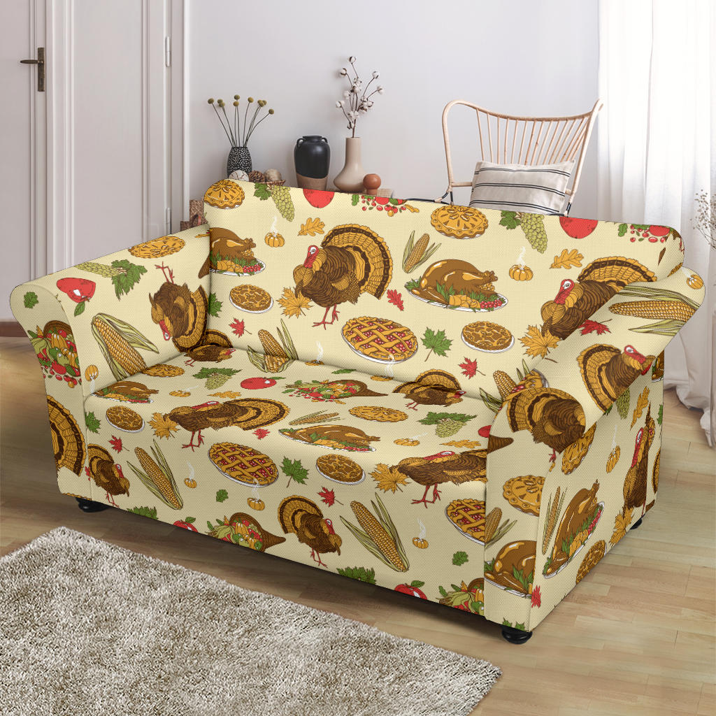 Thanksgiving Print Design LKS302 Loveseat Couch Slipcover