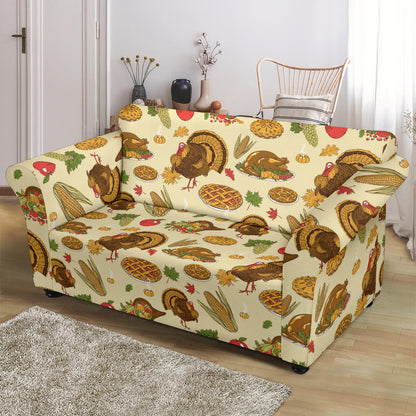 Thanksgiving Print Design LKS302 Loveseat Couch Slipcover