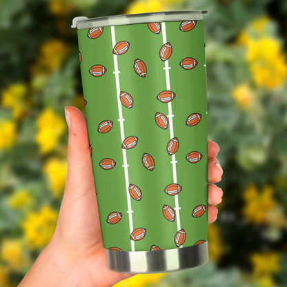 American Football on Field Themed Print Tumbler