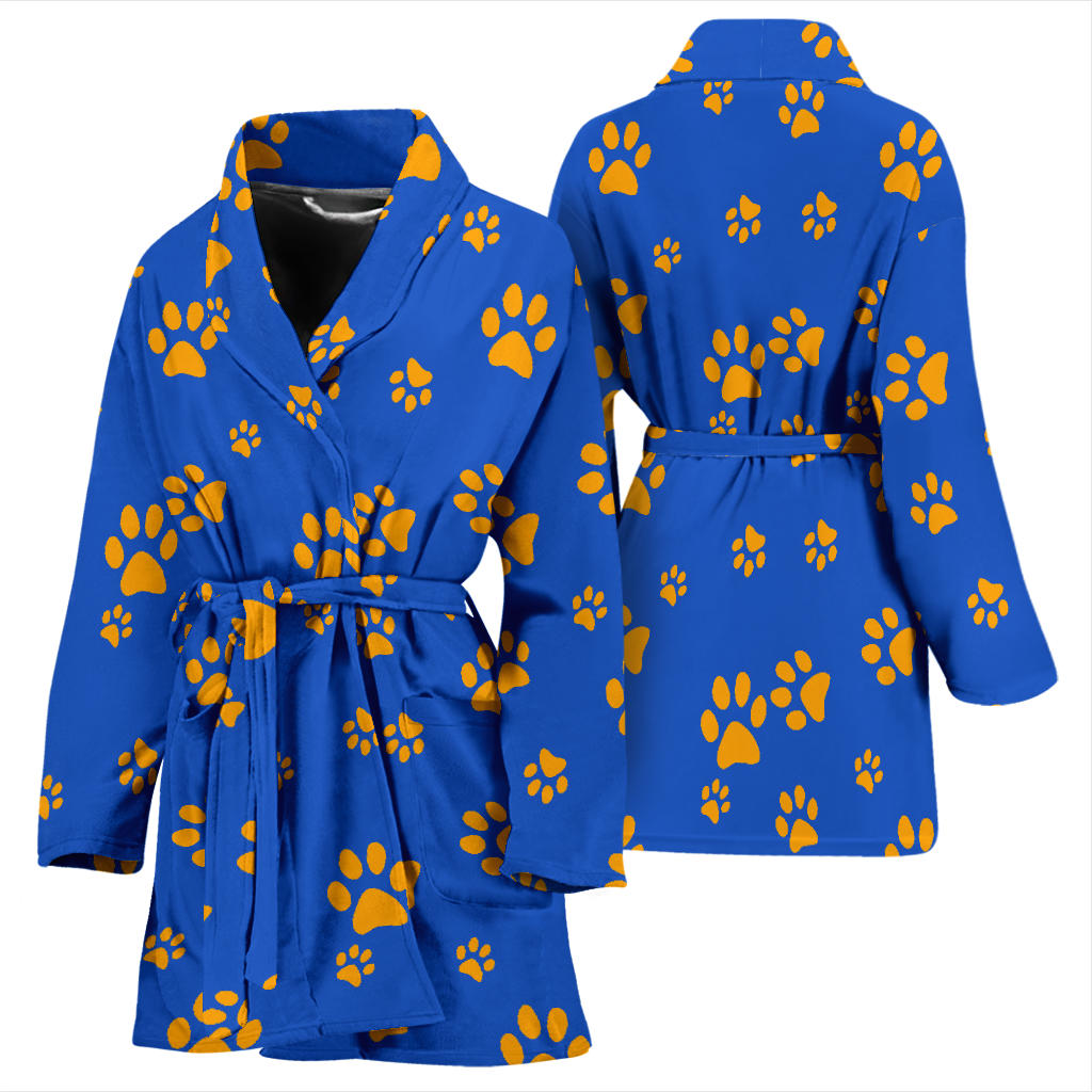 Paw Pattern Print Design A03 Women Bathrobe