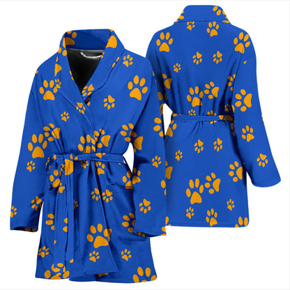 Paw Pattern Print Design A03 Women Bathrobe