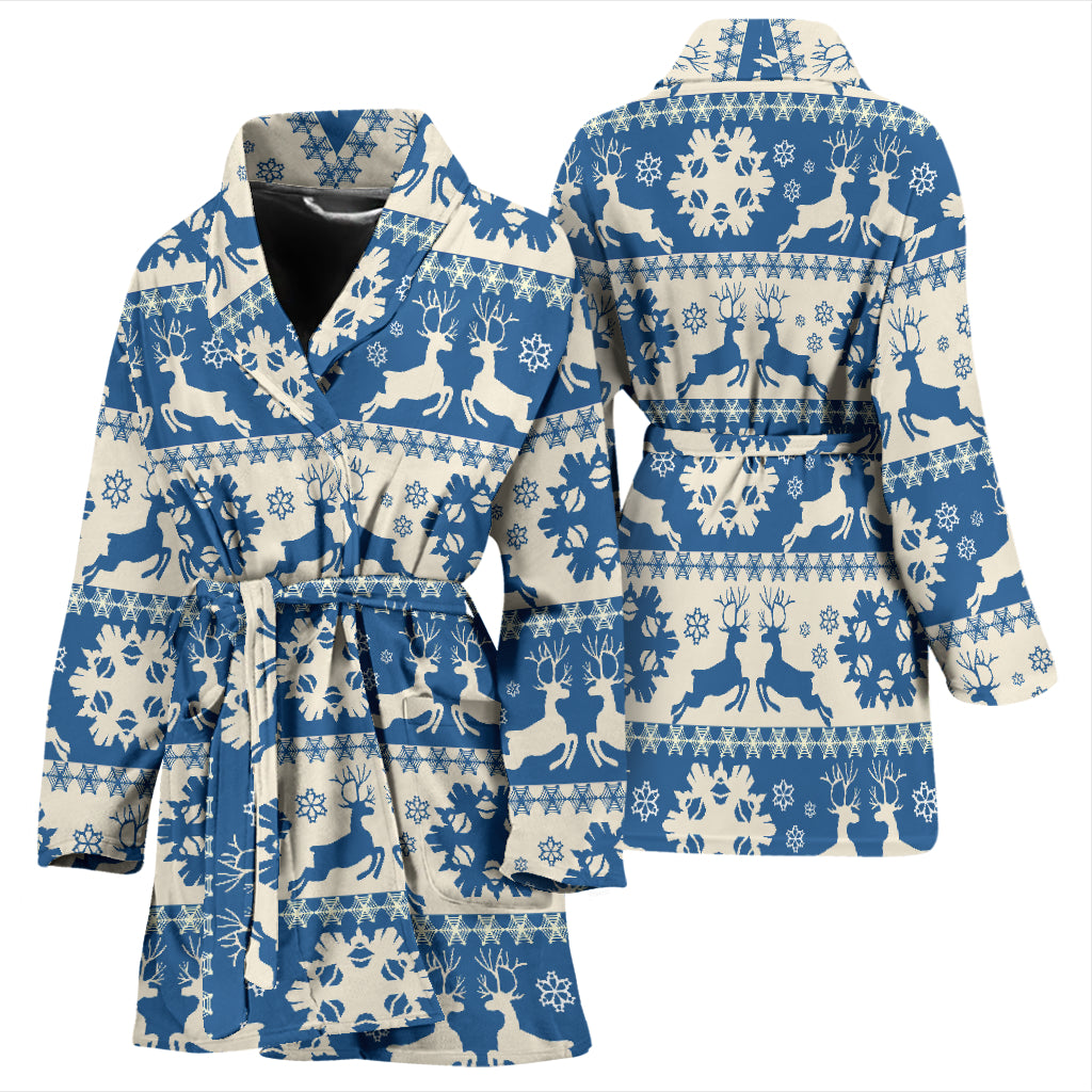 Reindeer Print Design LKS401 Women Bathrobe