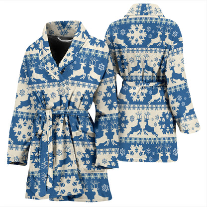 Reindeer Print Design LKS401 Women Bathrobe