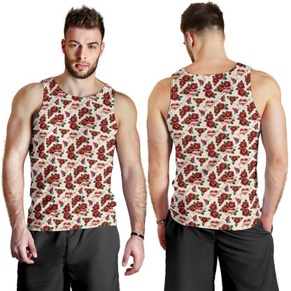 Old School Tattoo Rose Pattern Men Tank Top