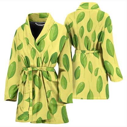 Spinach Print Design LKS302 Women Bathrobe