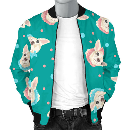 Chihuahua Polka Dot Pattern Men Bomber Jacket