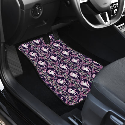 Unicorn Fantastic Flower Car Floor Mats Front Back
