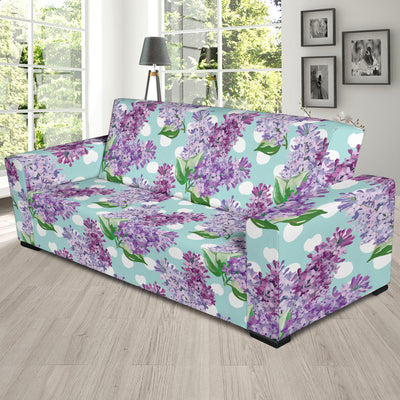 Lilac Pattern Print Design 02 Sofa Slipcover