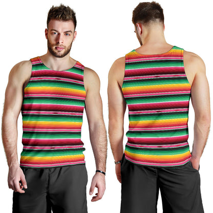 Mexican Blanket Classic Print Pattern Men Tank Top