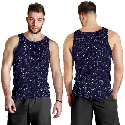 Zodiac Pattern Design Print Men Tank Top