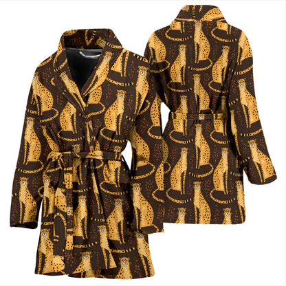 Cheetah Pattern Print Design 03 Women Bathrobe
