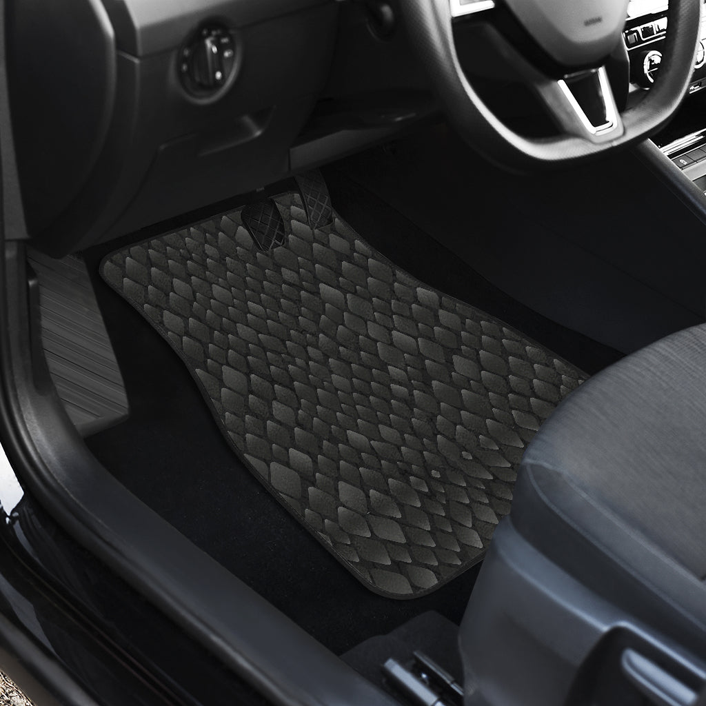 Snake Skin Black Print Car Floor Mats Front Back