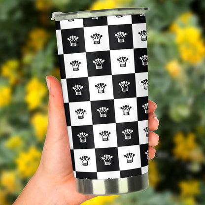 Checkered Flag Crown Pattern Tumbler