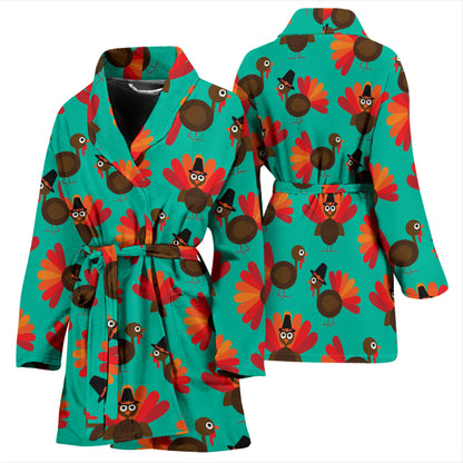 Turkey Print Design LKS402 Women Bathrobe