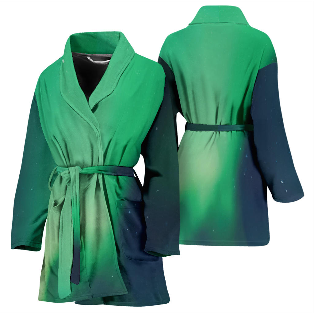 Aurora Borealis Pattern Print Design 04 Women Bathrobe