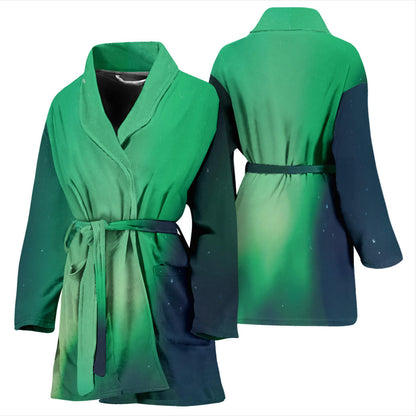 Aurora Borealis Pattern Print Design 04 Women Bathrobe